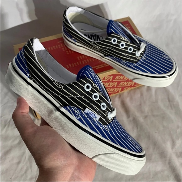 Vans Era 95 DX Anaheim Factory OG Stripes Black White Blue New Womans Shoes - Picture 2 of 6